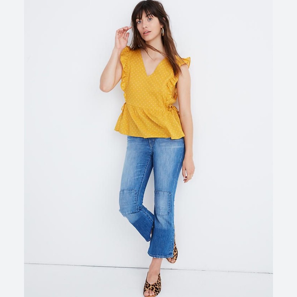 Madewell Side-Tie Ruffle Peplum Top 2X